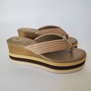 Vince Camuto Women's Perseena Wedge Sandal, Tortilla, 7.5